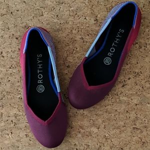 Retired Rothy's Berry Colorbock Flats sz 6.5 - EUC